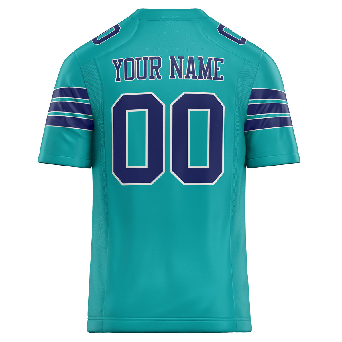 Custom Aqua navy Solid Colour Football Jersey