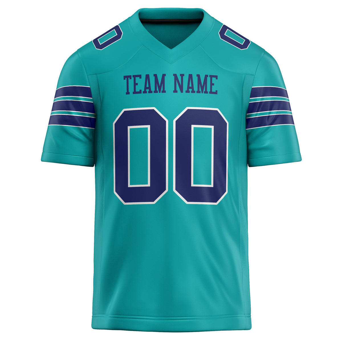 Custom Aqua navy Solid Colour Football Jersey