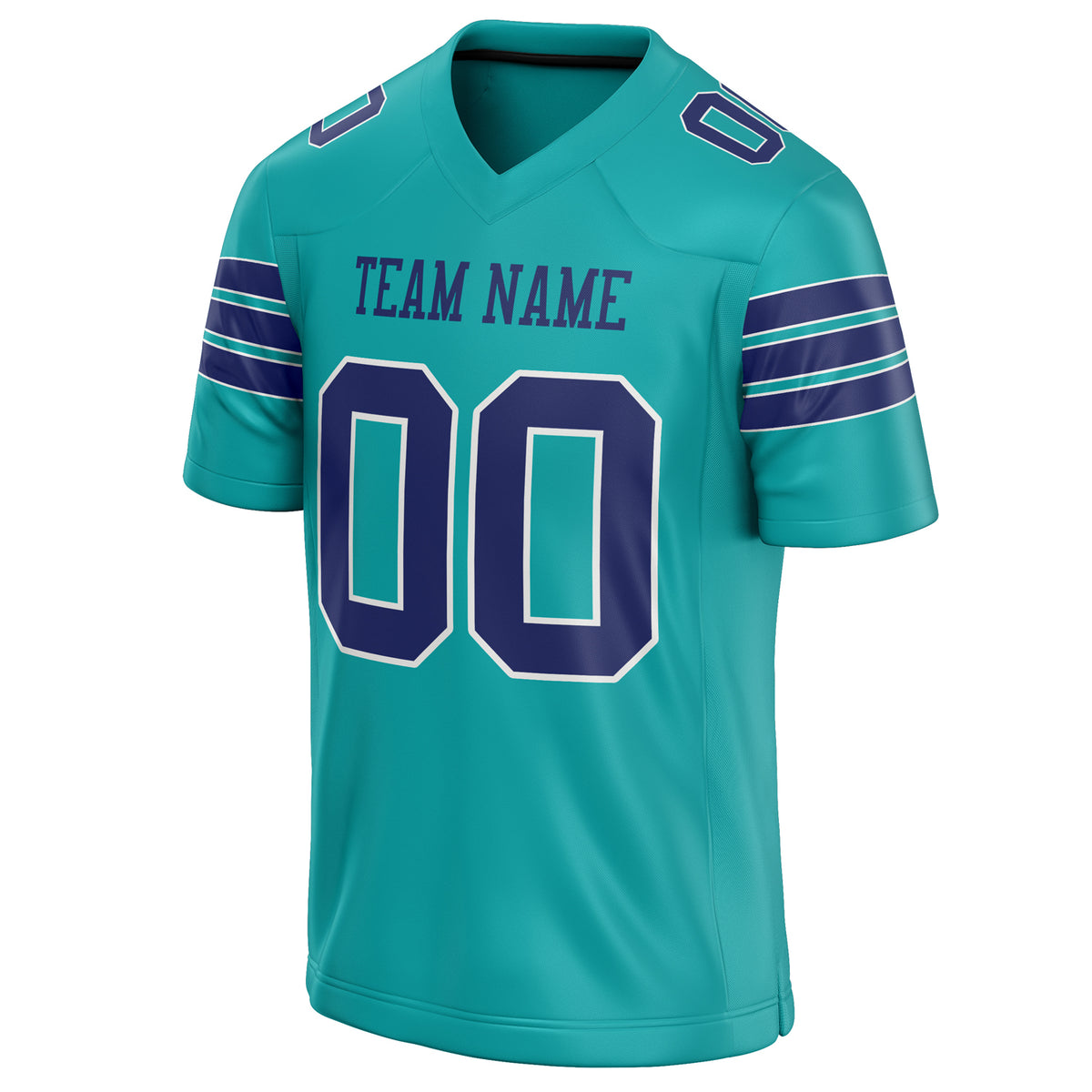 Custom Aqua navy Solid Colour Football Jersey