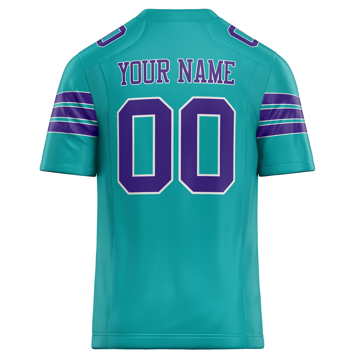 Custom Aqua Purple Solid Colour Football Jersey