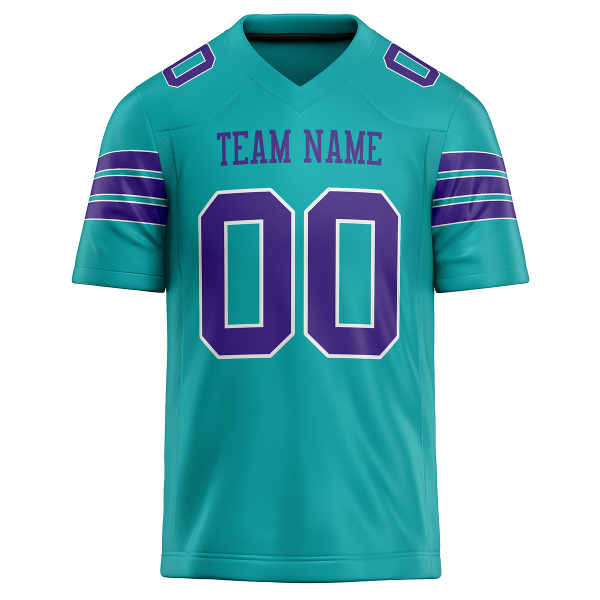 Custom Aqua Purple Solid Colour Football Jersey