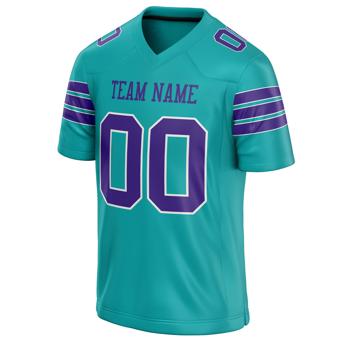 Custom Aqua Purple Solid Colour Football Jersey