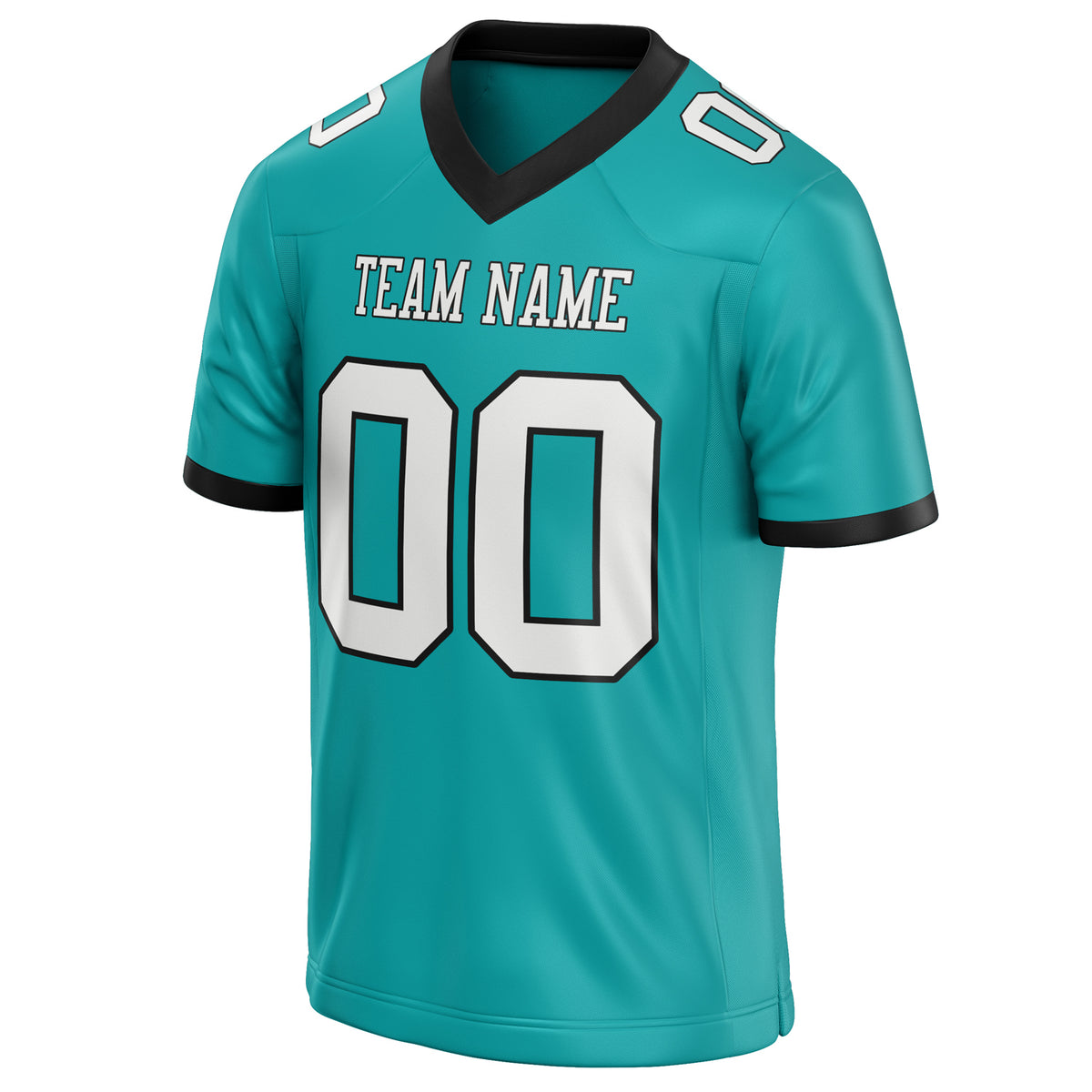 Custom Aqua White Solid Colour Football Jersey