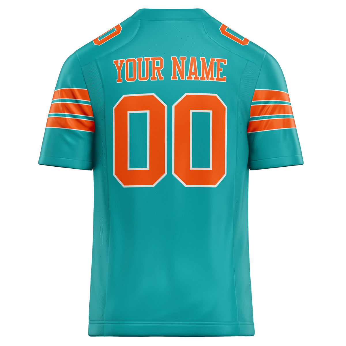 Custom Aqua Orange Solid Colour Football Jersey