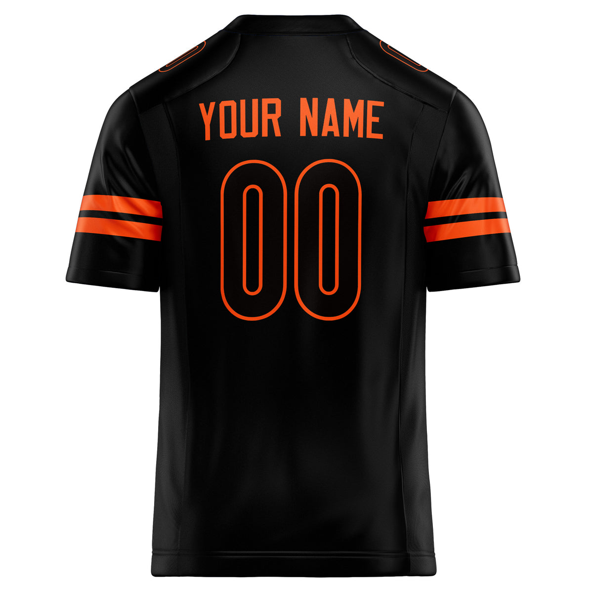 Custom Black Orange Solid Colour Football Jersey