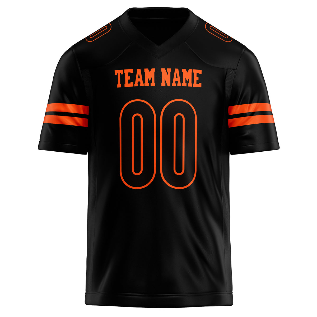 Custom Black Orange Solid Colour Football Jersey