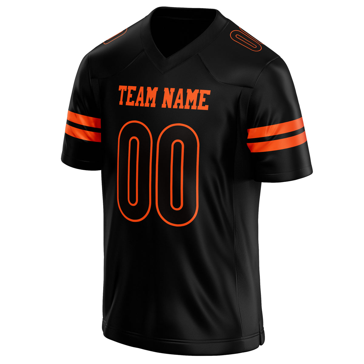 Custom Black Orange Solid Colour Football Jersey