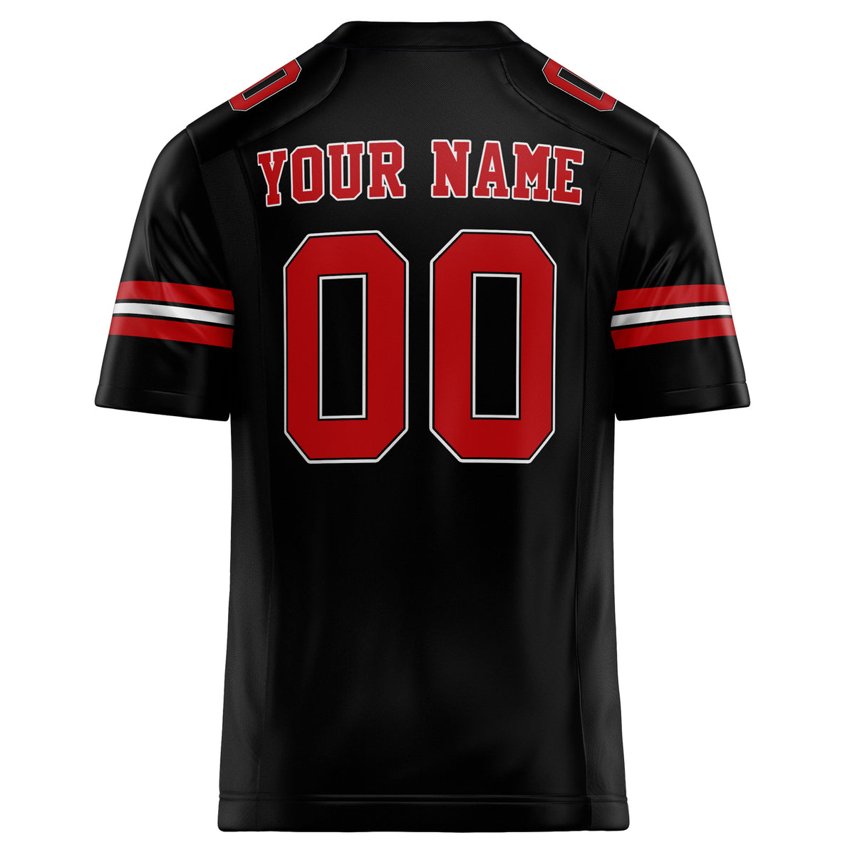 Custom Black red Solid Colour Football Jersey