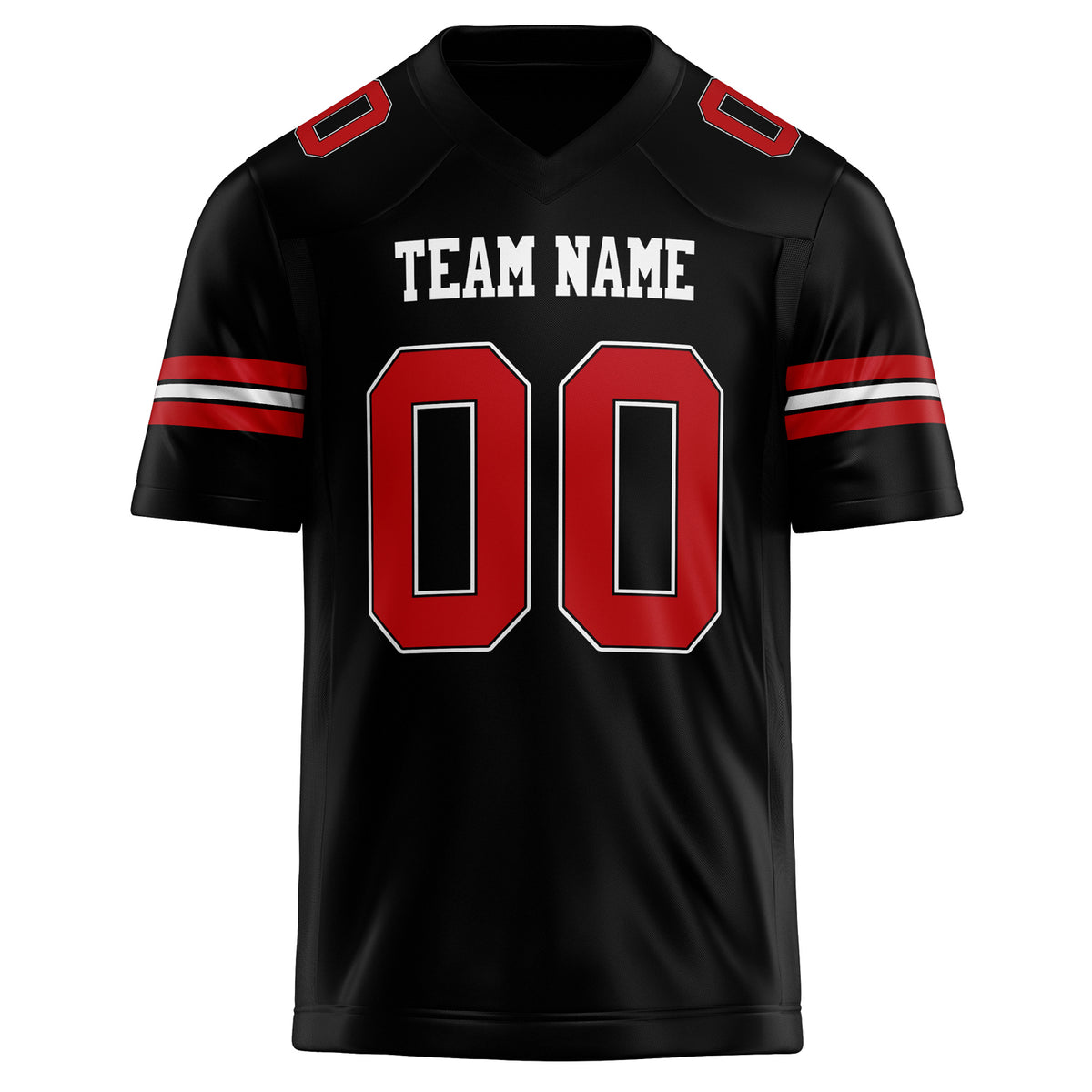 Custom Black red Solid Colour Football Jersey