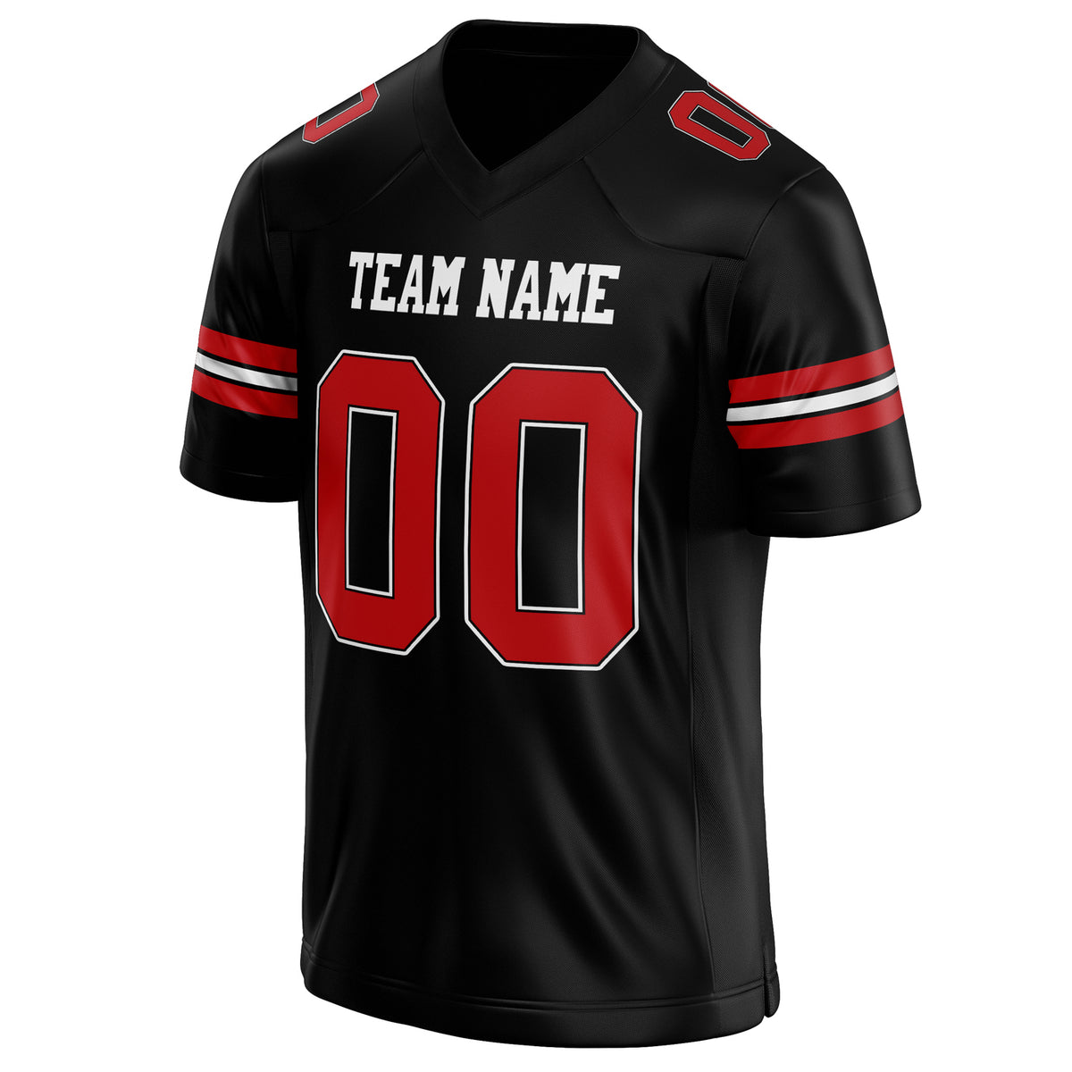 Custom Black red Solid Colour Football Jersey