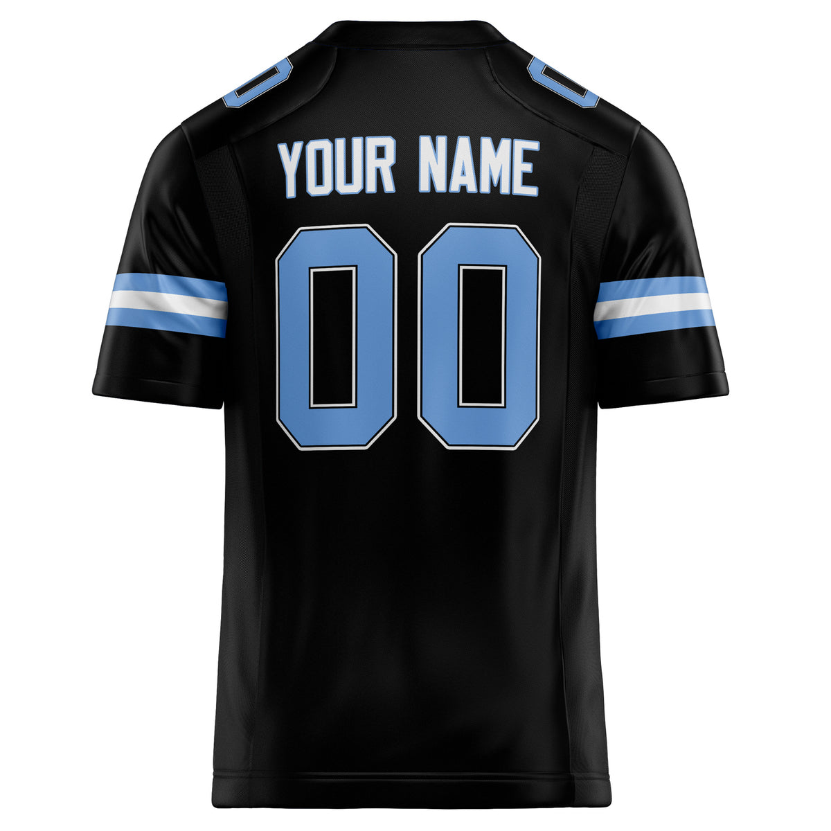 Custom Black light blue Solid Colour Football Jersey