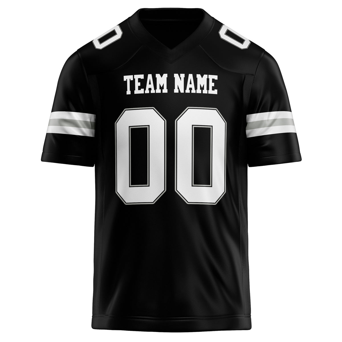 Custom Black White Solid Colour Football Jersey