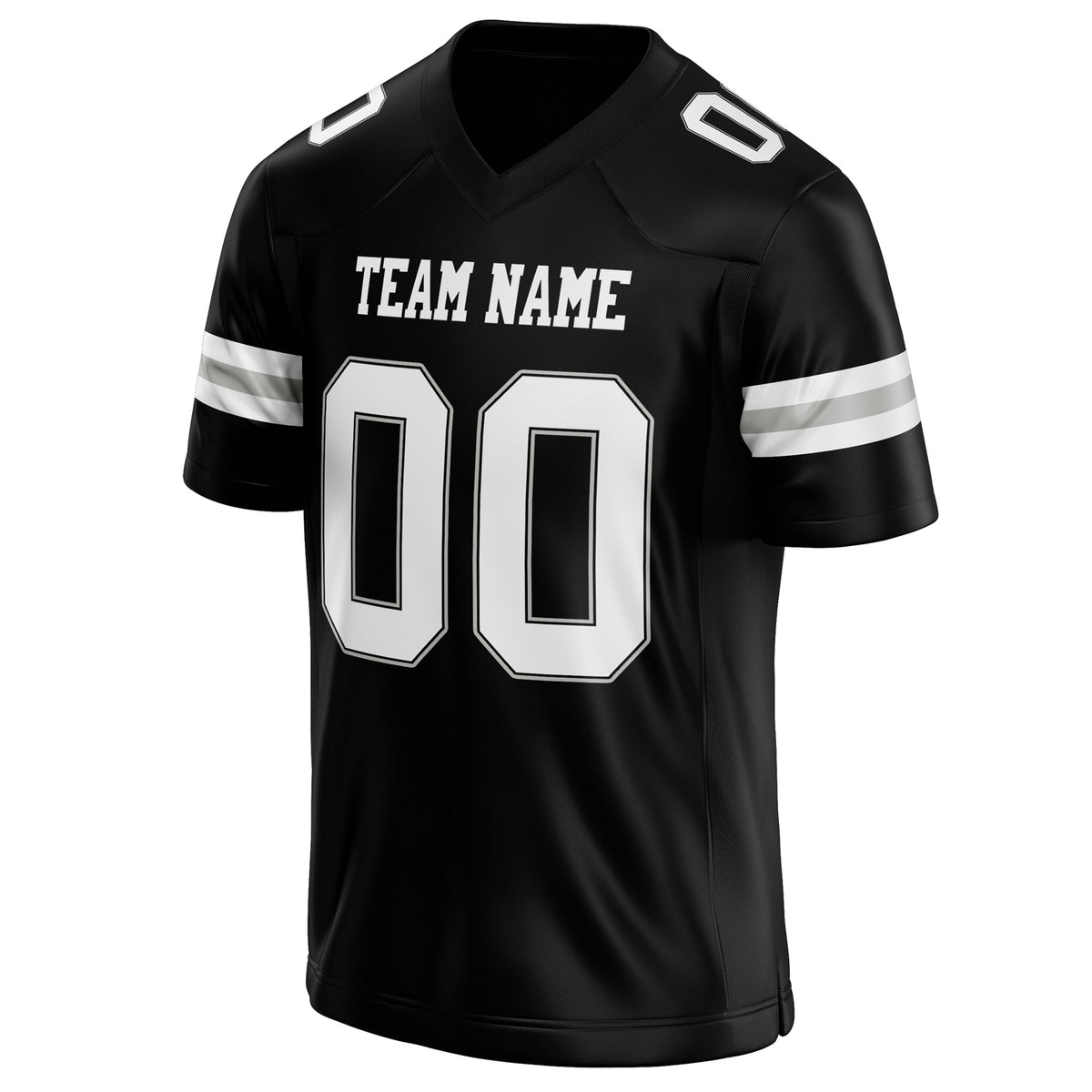 Custom Black White Solid Colour Football Jersey