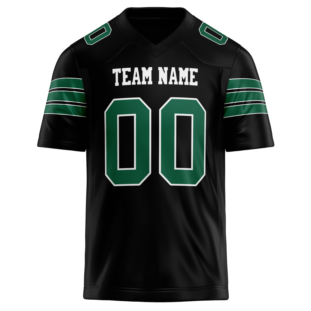 Custom Black kelly green Solid Colour Football Jersey