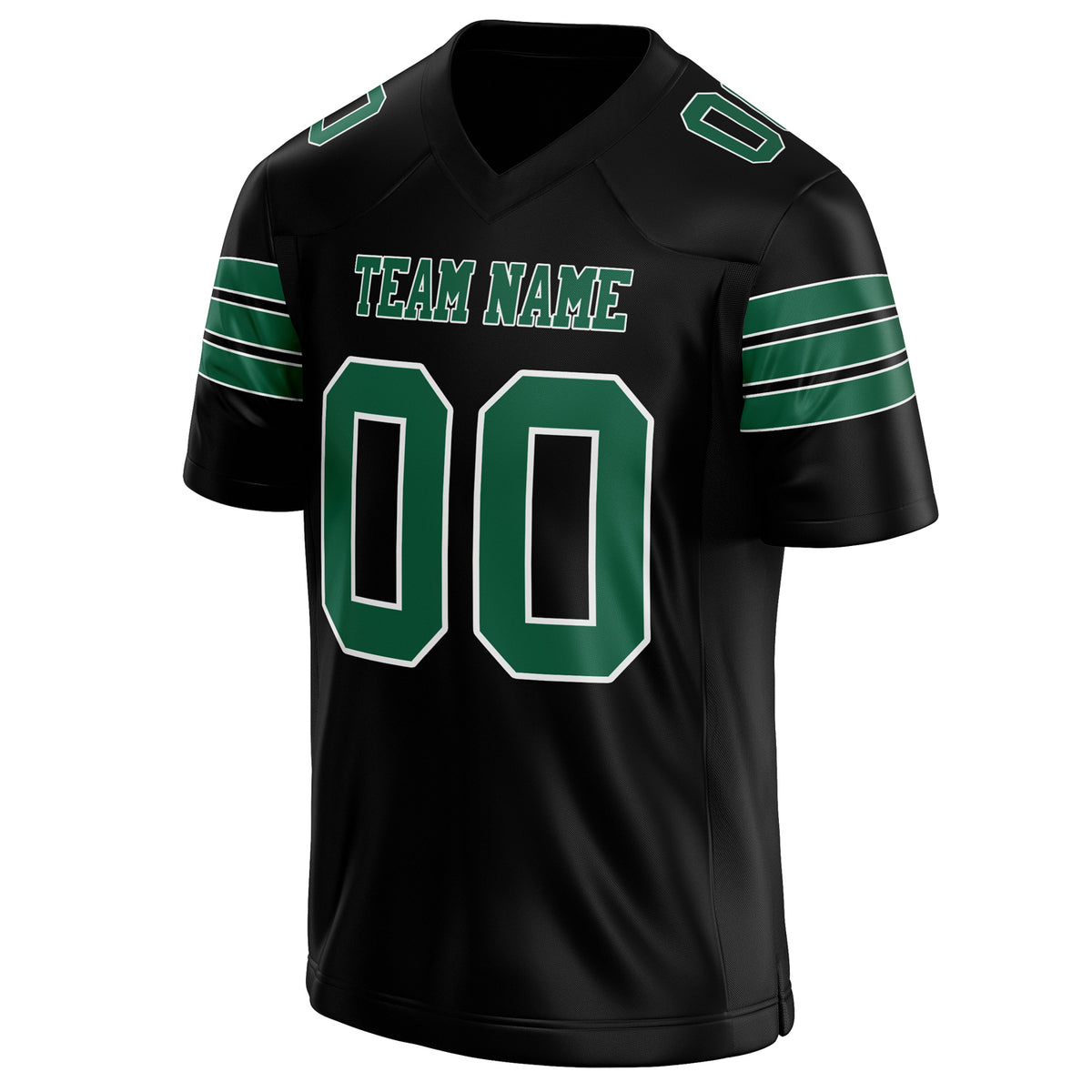 Custom Black kelly green Solid Colour Football Jersey