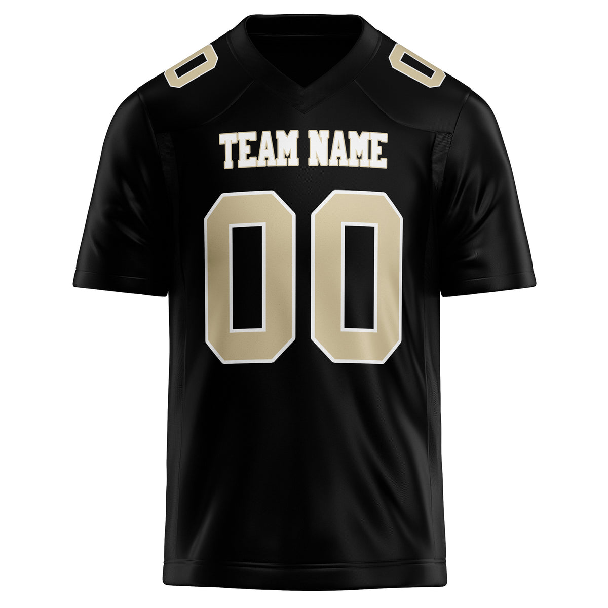 Custom Black cream Solid Colour Football Jersey