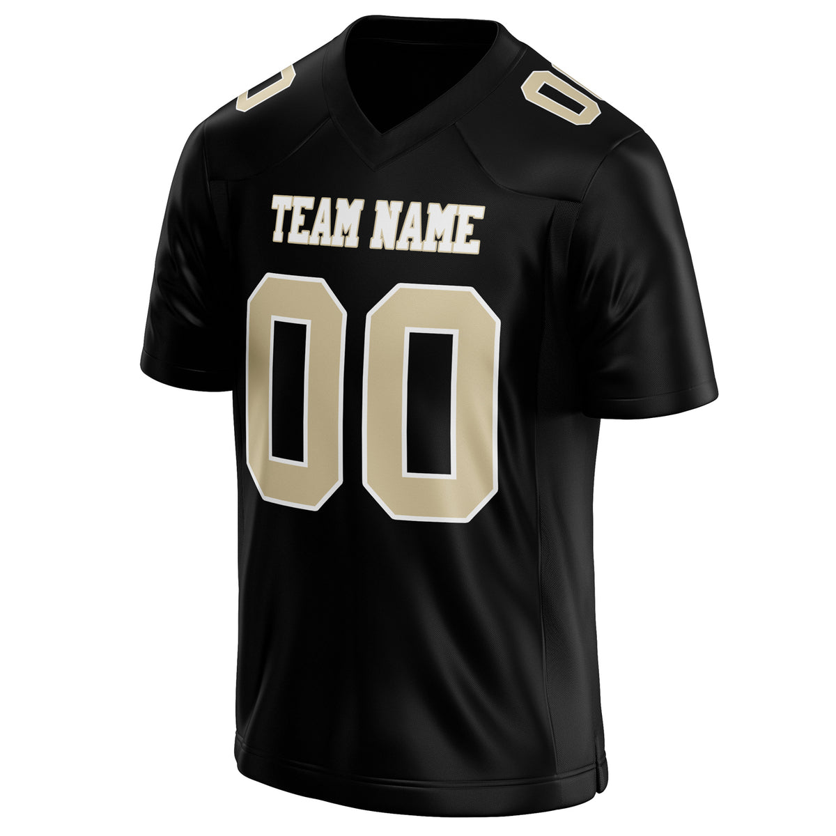 Custom Black cream Solid Colour Football Jersey