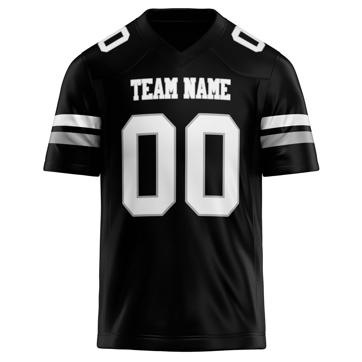 Custom Black White Solid Colour Football Jersey