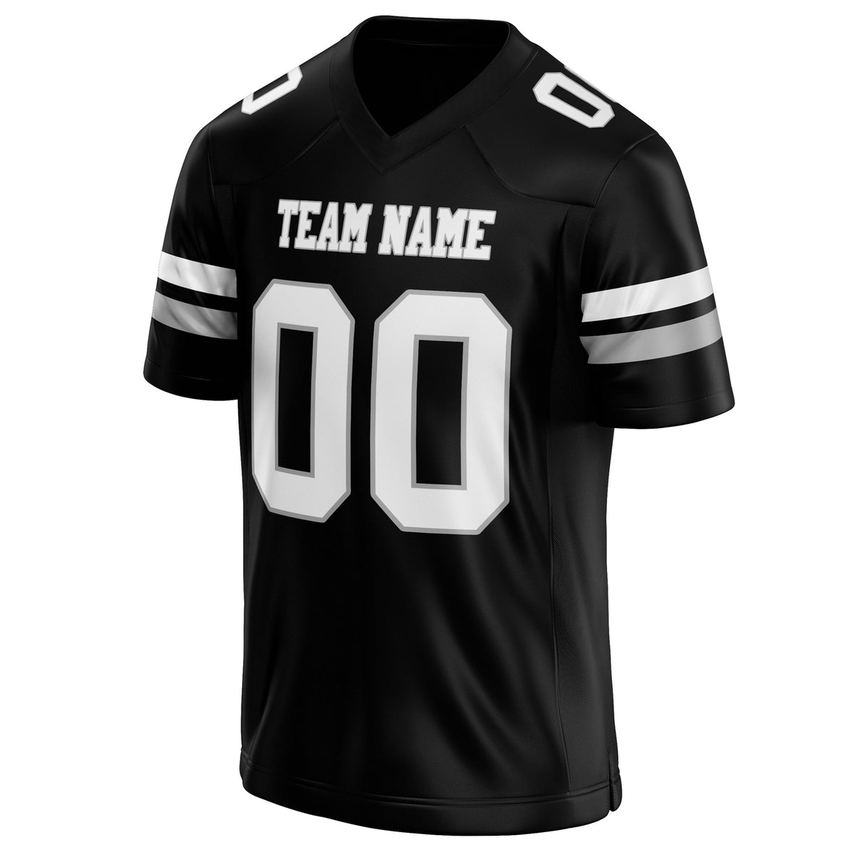 Custom Black White Solid Colour Football Jersey