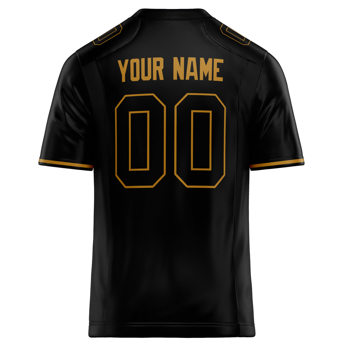 Custom Black old gold Solid Colour Football Jersey