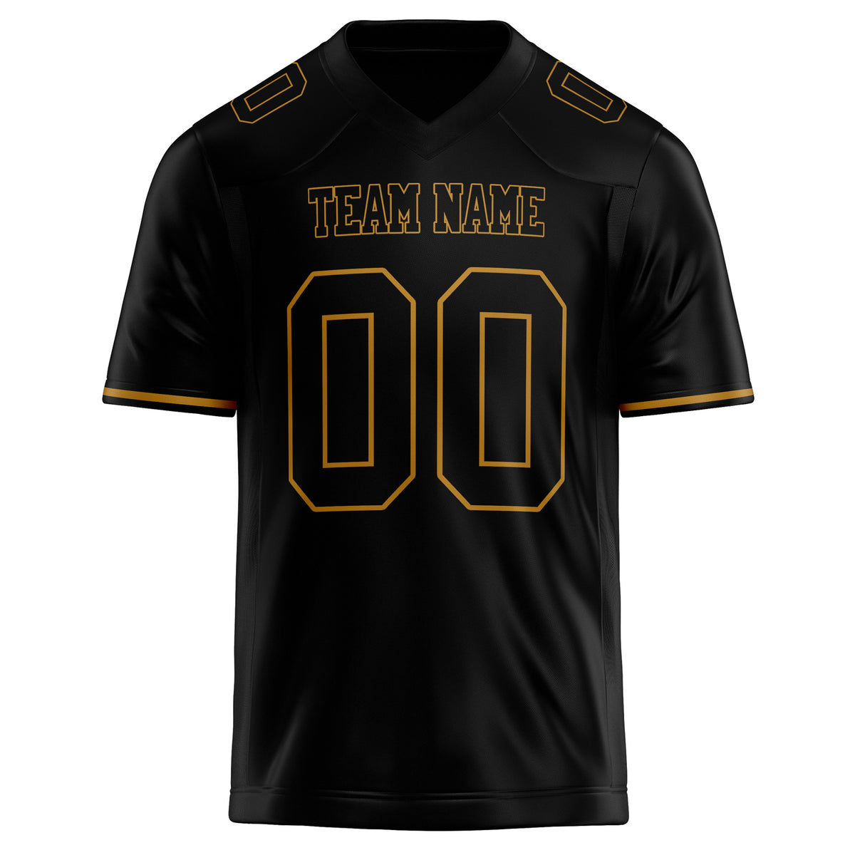 Custom Black old gold Solid Colour Football Jersey