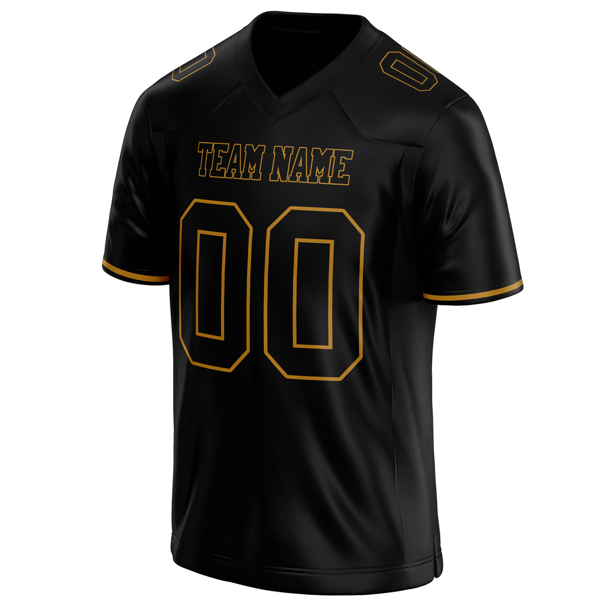 Custom Black old gold Solid Colour Football Jersey