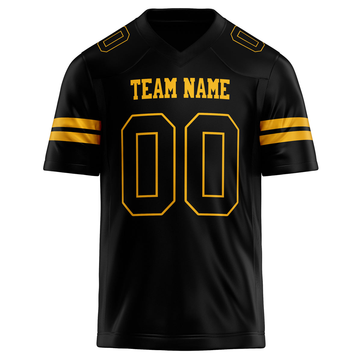 Custom Black gold Solid Colour Football Jersey