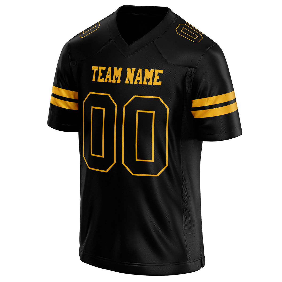 Custom Black gold Solid Colour Football Jersey