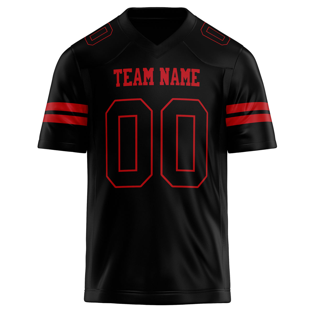 Custom Black red Solid Colour Football Jersey