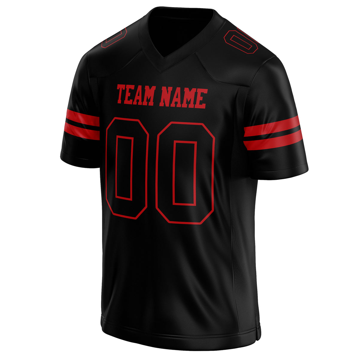 Custom Black red Solid Colour Football Jersey