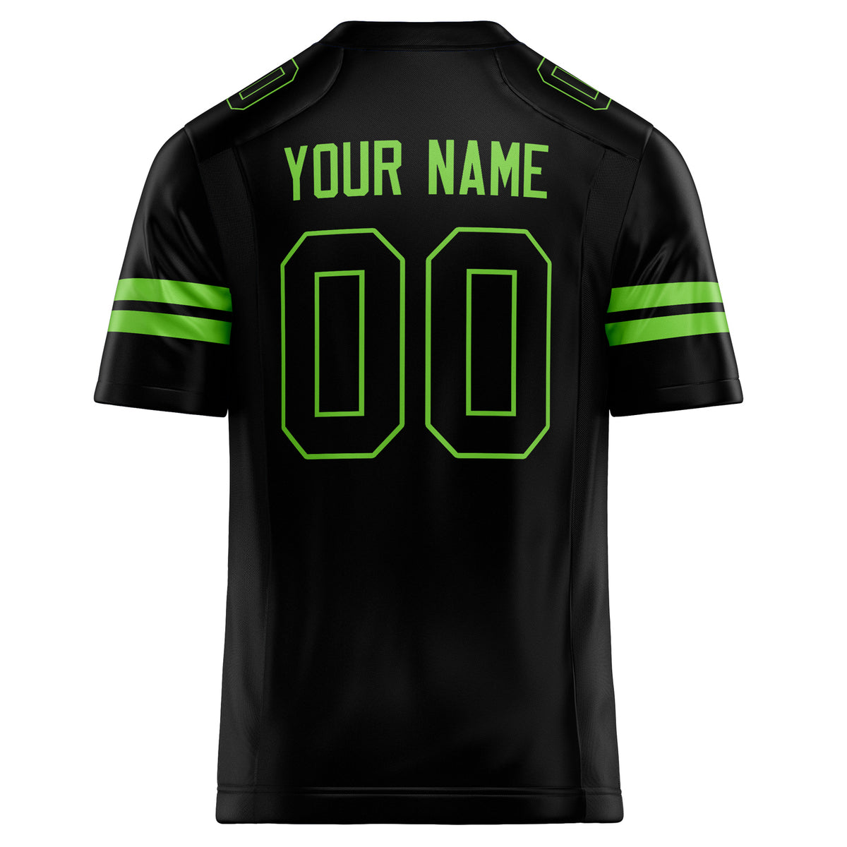 Custom Black Neon Green Solid Colour Football Jersey