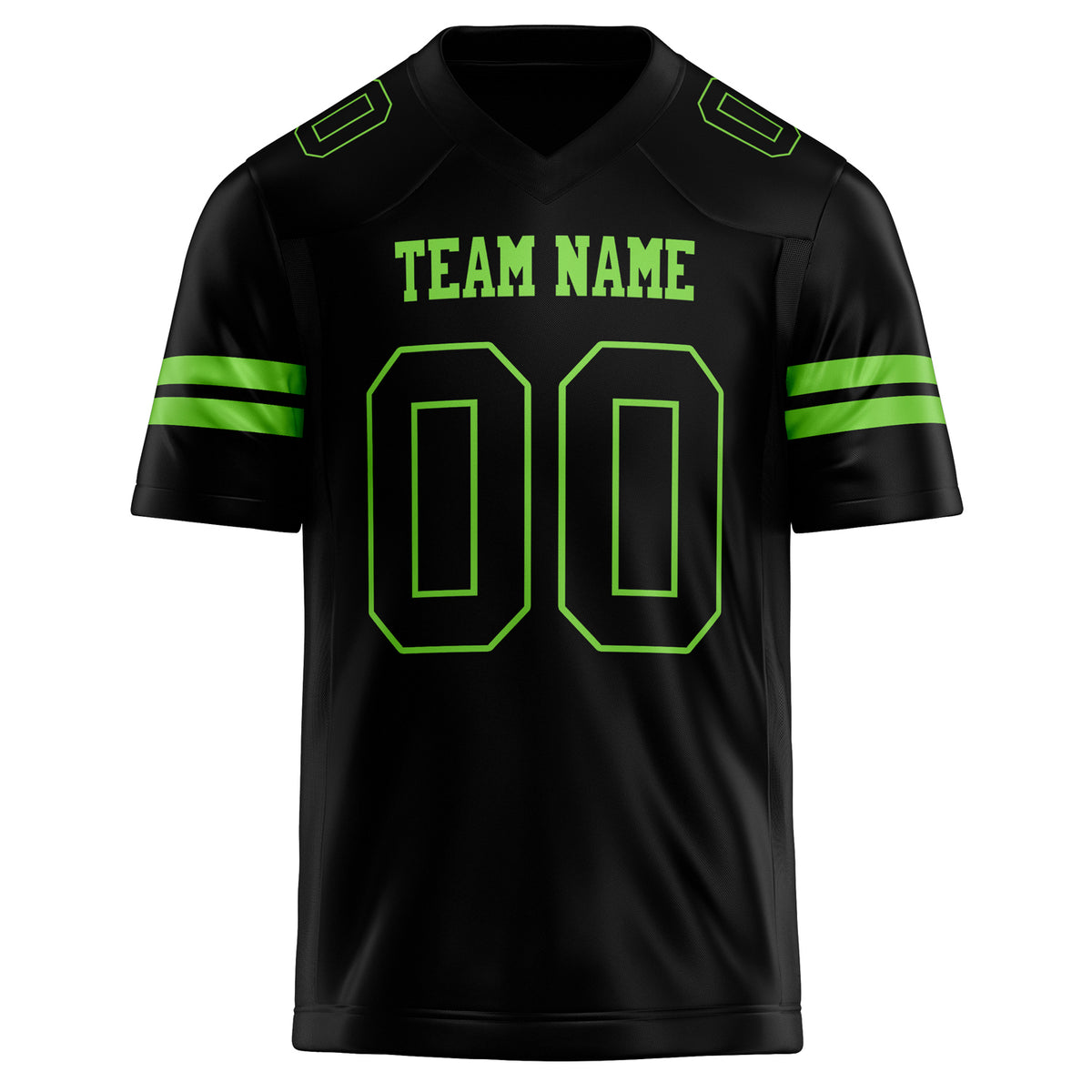 Custom Black Neon Green Solid Colour Football Jersey