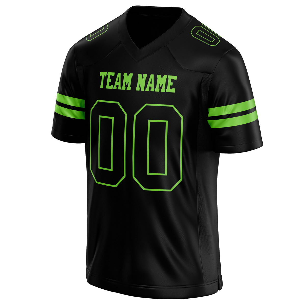 Custom Black Neon Green Solid Colour Football Jersey