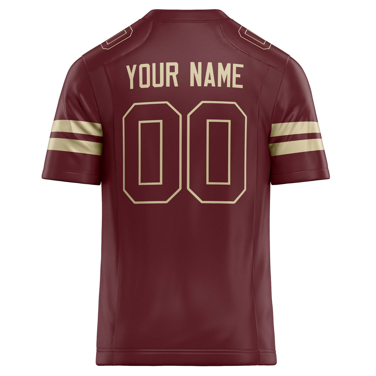 Custom Burgundy cream Solid Colour Football Jersey