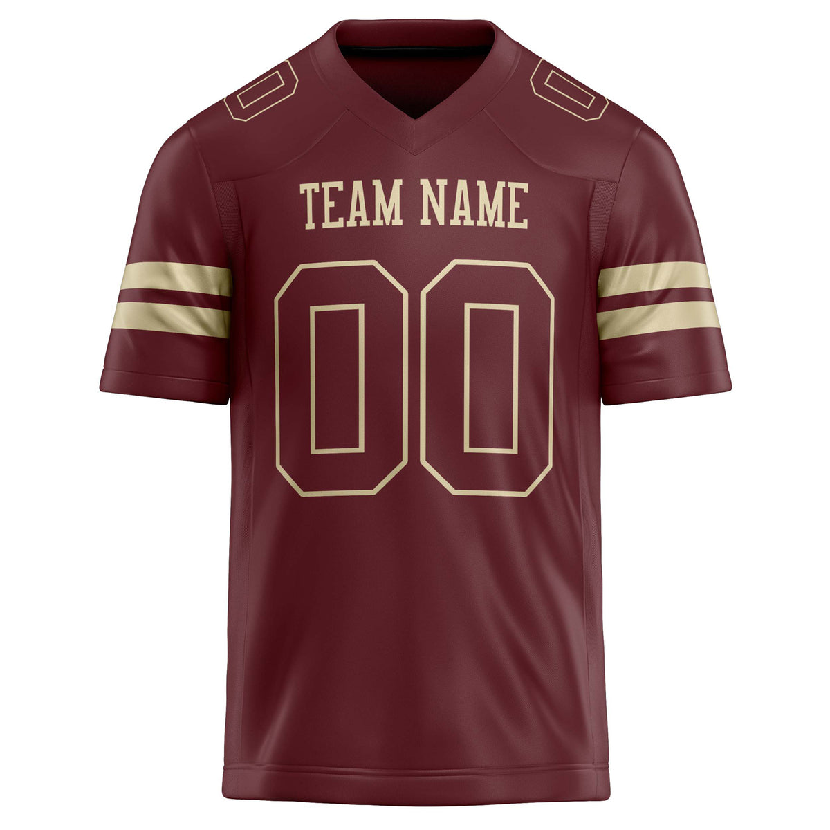 Custom Burgundy cream Solid Colour Football Jersey