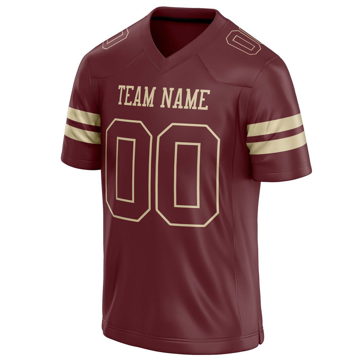 Custom Burgundy cream Solid Colour Football Jersey