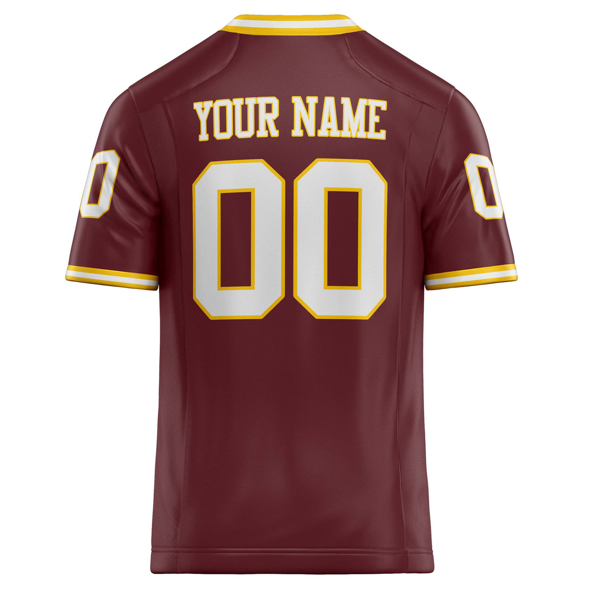 Custom Burgundy White Solid Colour Football Jersey