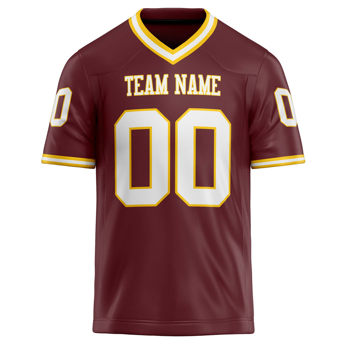 Custom Burgundy White Solid Colour Football Jersey