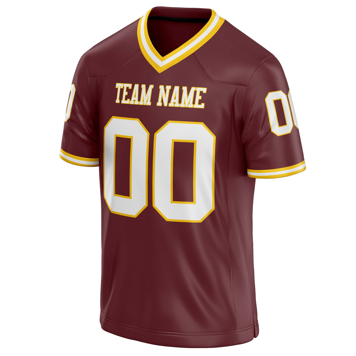 Custom Burgundy White Solid Colour Football Jersey