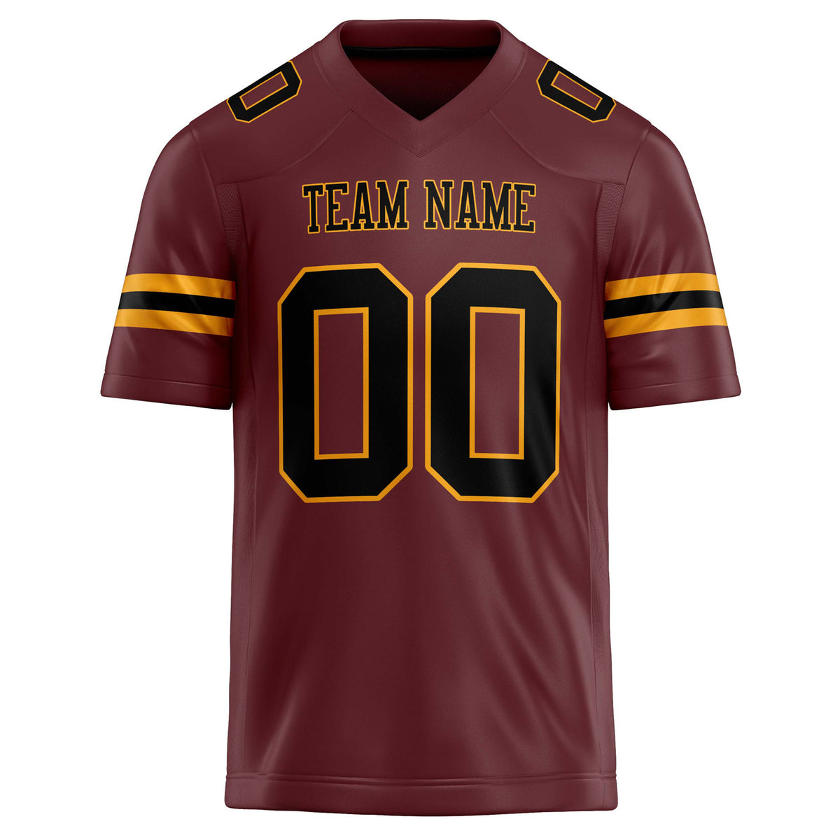 Custom Burgundy Black Solid Colour Football Jersey