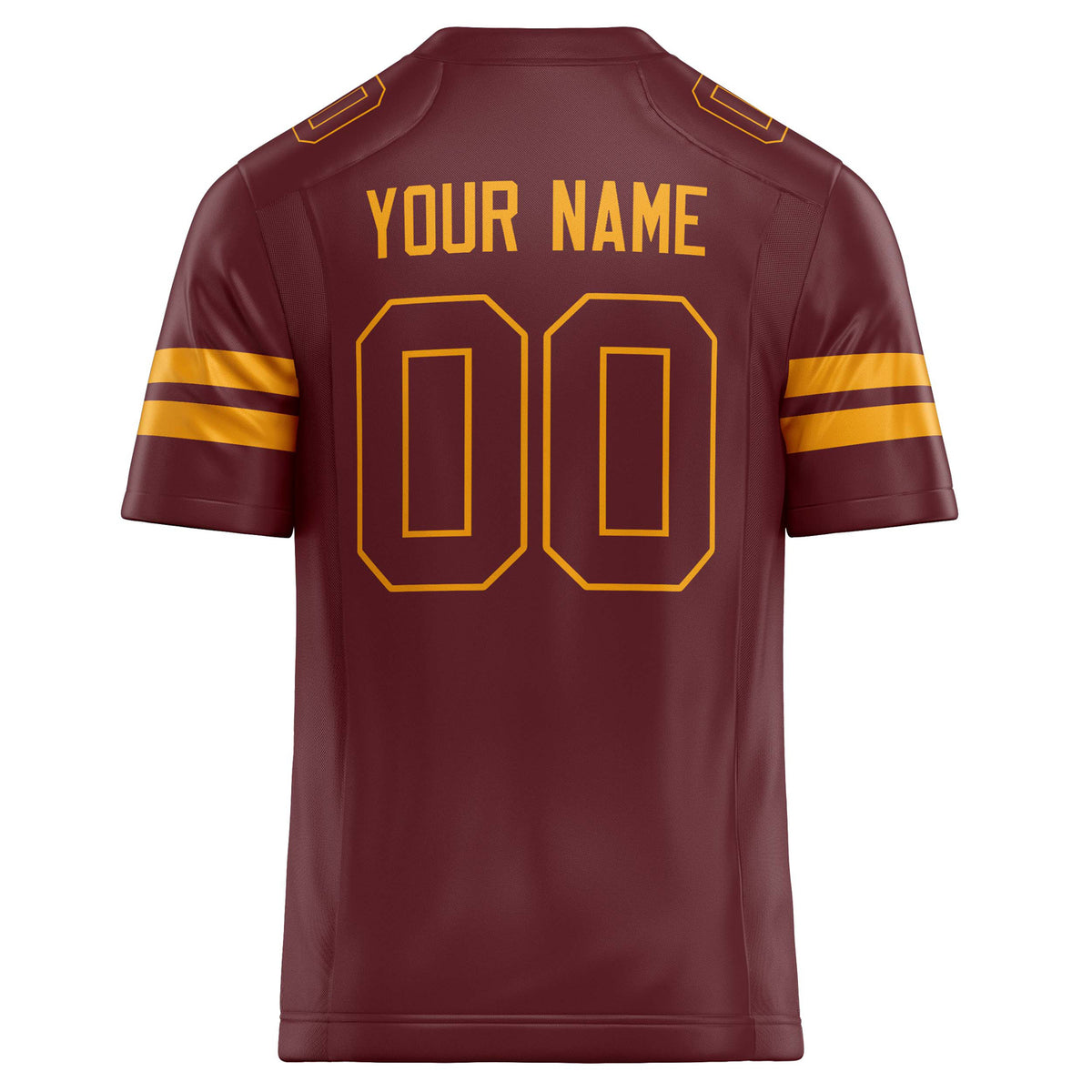 Custom Burgundy gold Solid Colour Football Jersey