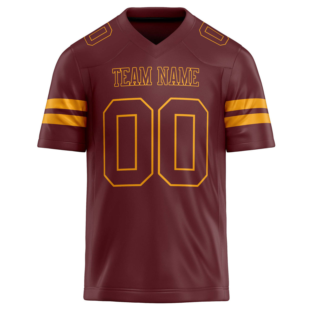 Custom Burgundy gold Solid Colour Football Jersey