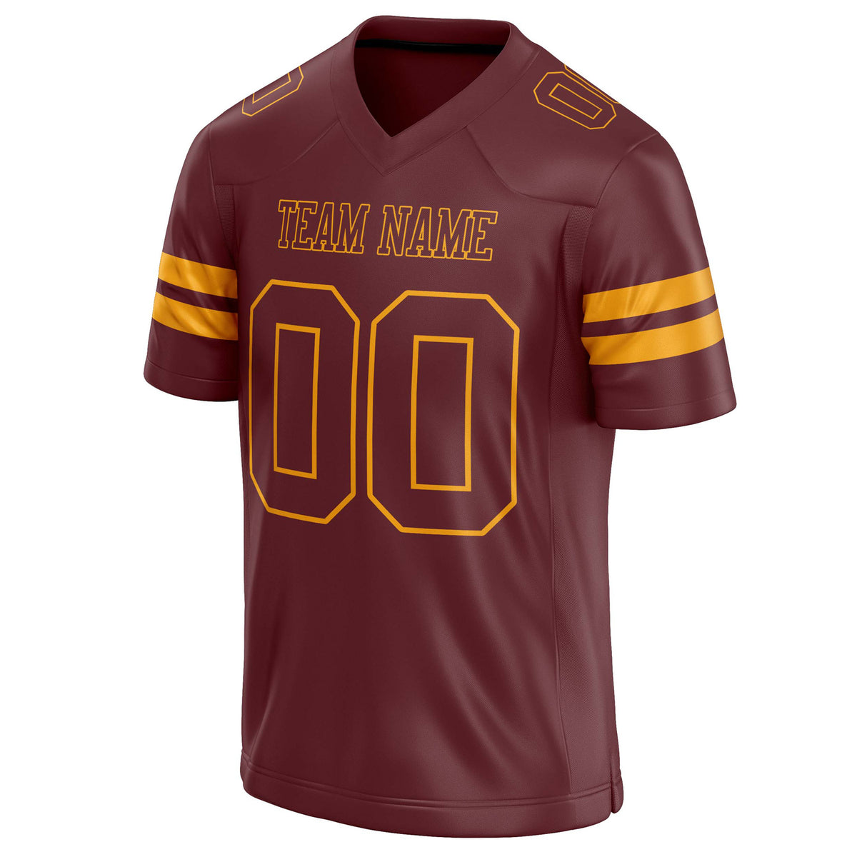 Custom Burgundy gold Solid Colour Football Jersey