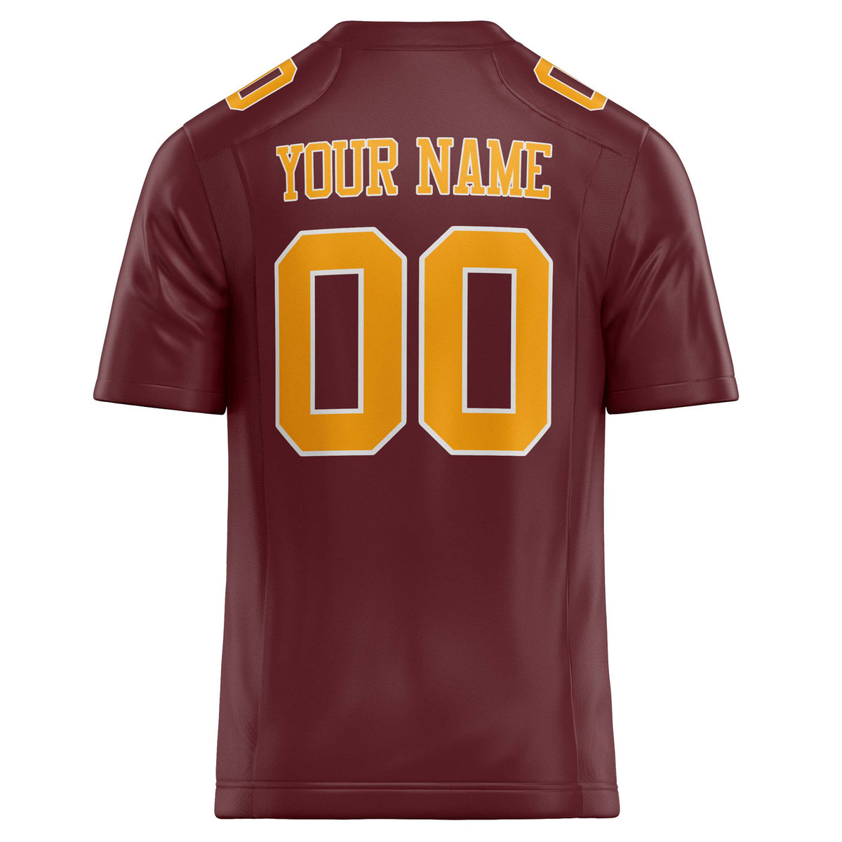 Custom Burgundy gold Solid Colour Football Jersey