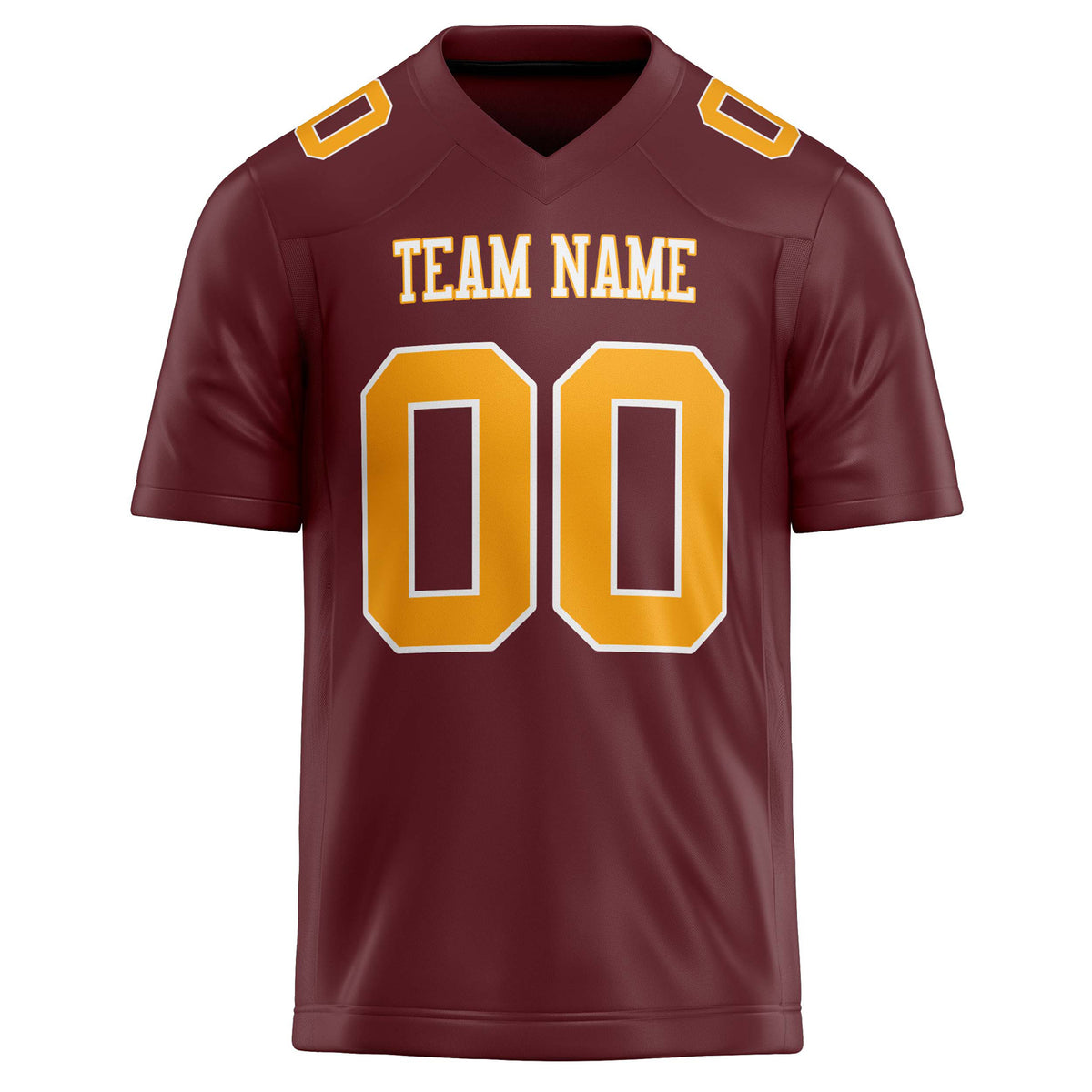 Custom Burgundy gold Solid Colour Football Jersey