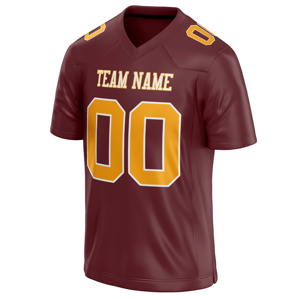 Custom Burgundy gold Solid Colour Football Jersey