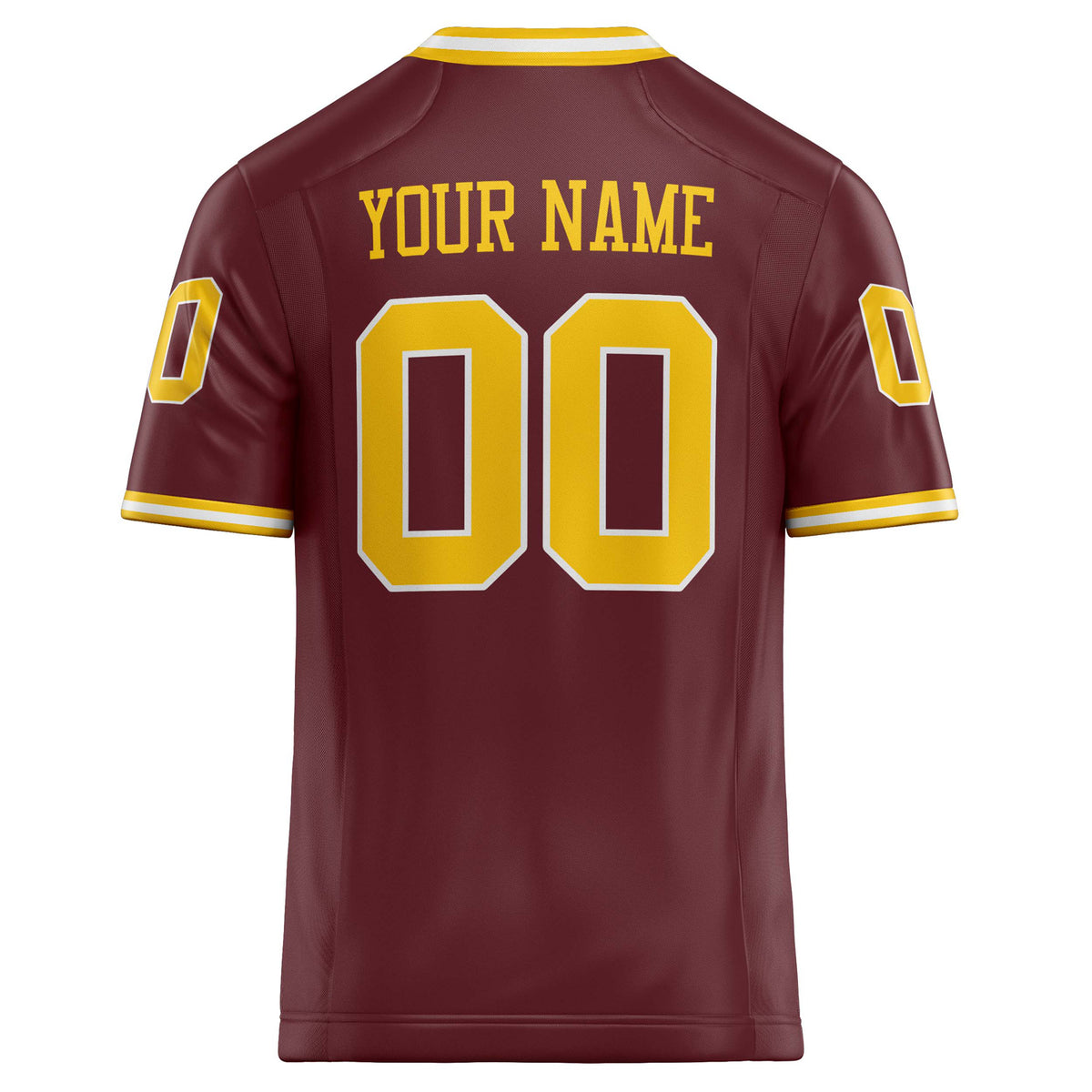 Custom Burgundy gold Solid Colour Football Jersey