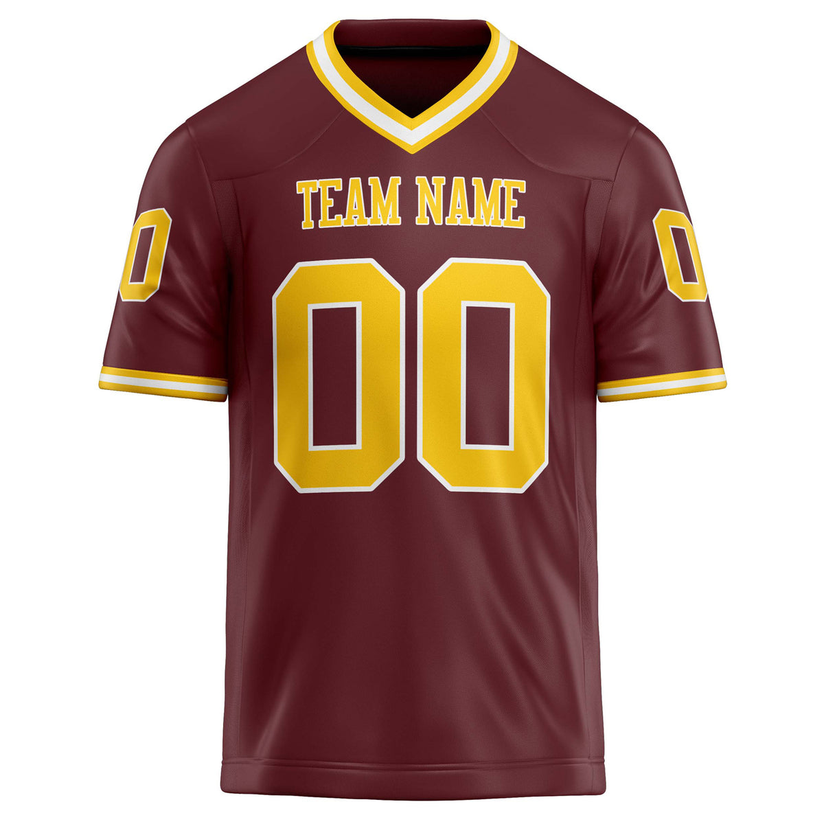 Custom Burgundy gold Solid Colour Football Jersey