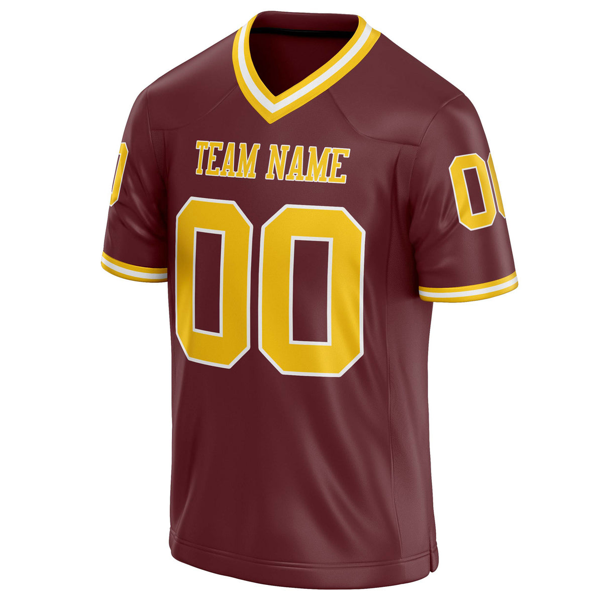 Custom Burgundy gold Solid Colour Football Jersey