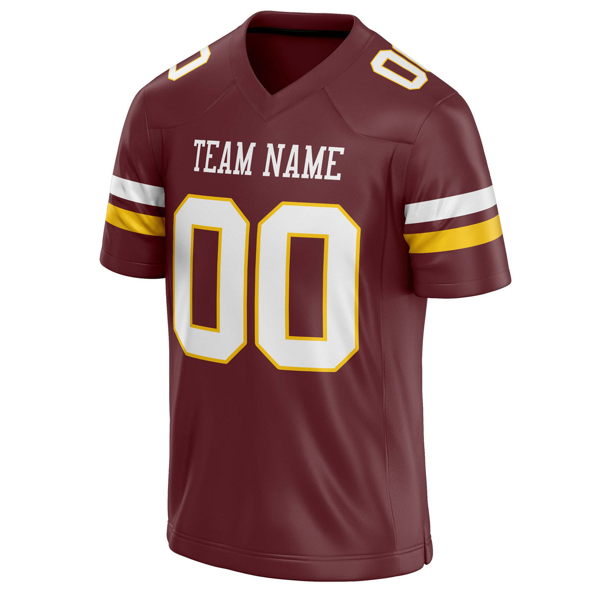 Custom Burgundy White Solid Colour Football Jersey